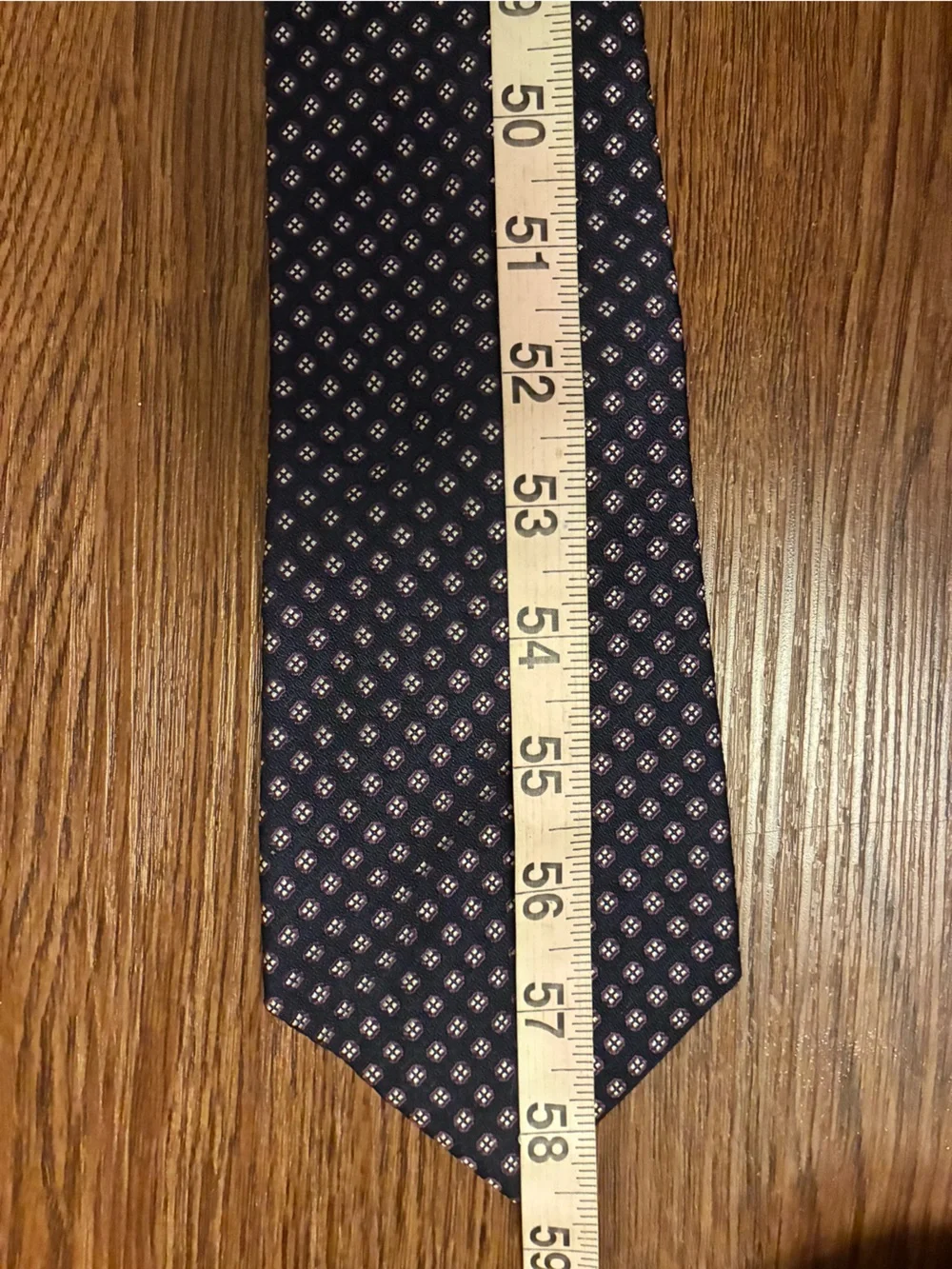 J. Crew Silk Navy, Purple, & White Diamond Tie - Handmade